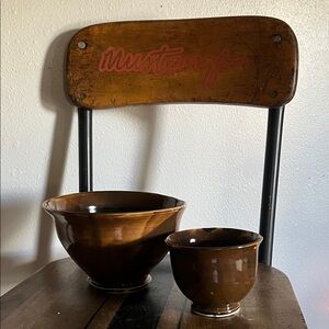 Handmade ceramic pottery bowl set medium and small